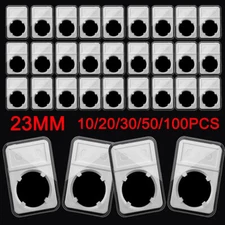 10-100Pcs 23mm Coin Slab Holder For 1 Euro Display Storage Box Case USA Stock