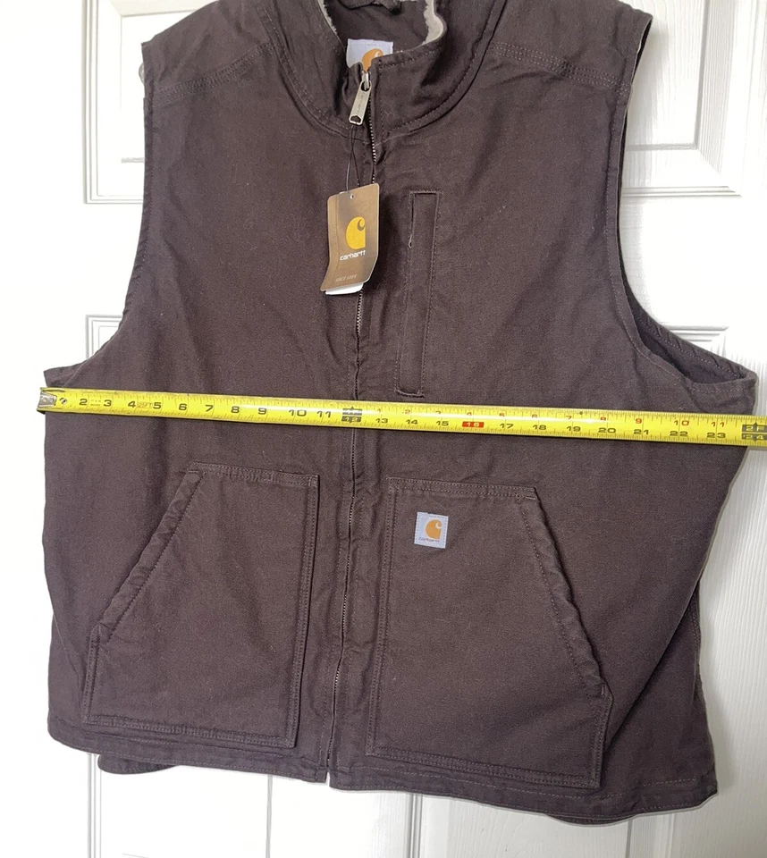 Carhartt Washed Duck Sherpa-Lined Mock-Neck Vest- New with Tags XXL (20) - Image 3 of 4
