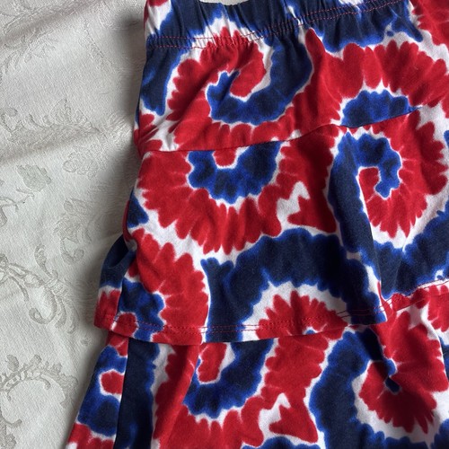Celebrate Patriotic Girls Skirt Size 7-8 Red White And Blue Tie Dye Ruffle - Picture 2 of 6