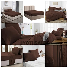 100% Cotton 800 Thread Count Chocolate Solid Select Sheets OR Duvet Covers