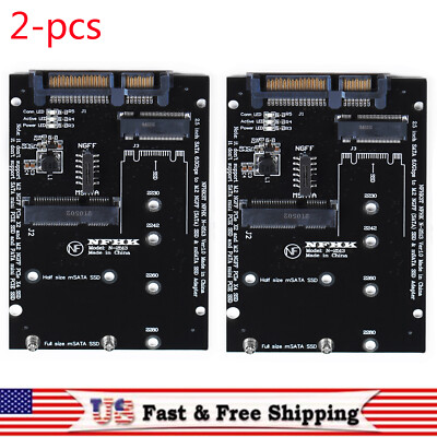 2-pcs mSATA / M2 NGFF SSD to SATA Converter Adapter Combo Card M.2 2 In 1 Card