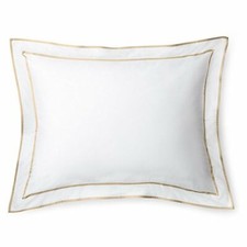 NWT Ralph Lauren White Wheat Spencer Border Sateen King Pillow Sham 20x36
