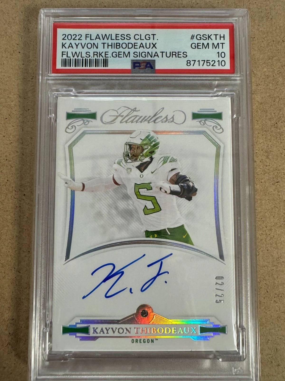Kayvon Thibodeaux Panini Flawless Collegiate Flawless Rookie Gem Signatures #GSKTH Base