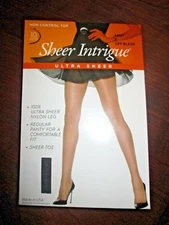 846B6 Hanebrand 54887 Sheer Intrigue Ultra Sheer Control Top Sz E OffBlack