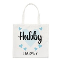 Personalisiert Mann Regular Tragetasche Weiß Love Husband Geburtstag Shopper