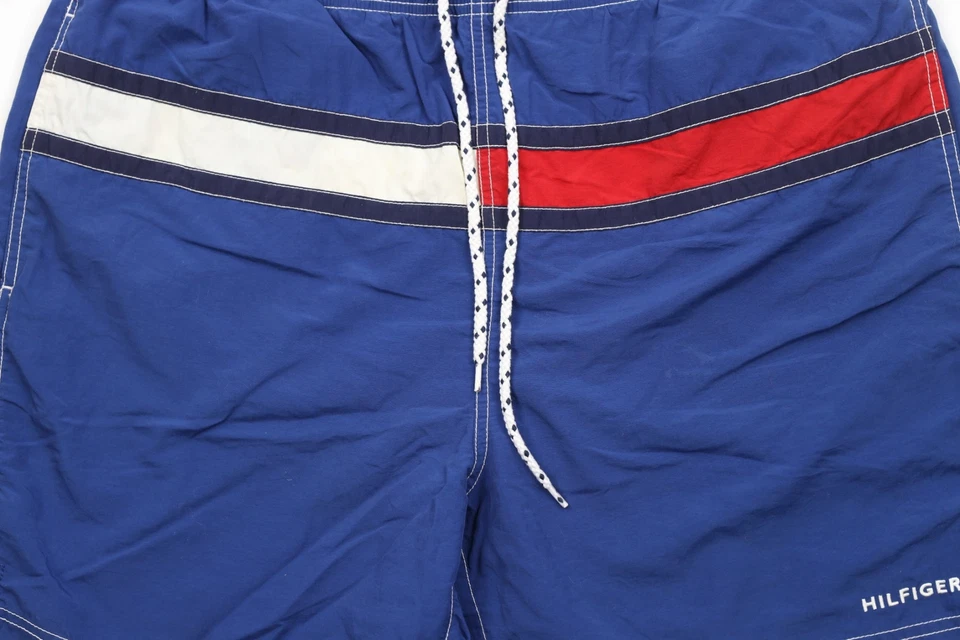 Pantalones Cortos de Natación Vintage Años 90 Tommy Hilfiger Para Hombres XL Deletrear Forrados con Bandera Azul Foto 3 de 4