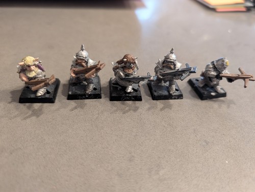 Warhammer Fantasy 1980s Citadel Miniatures Metal 5 Dwarf Crossbowmen