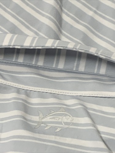 Southern Tide Gr. XL Herren SS Performance Hemd schiefergrau weiß gestreift Polo Neu mit Etikett - Bild 8 von 8