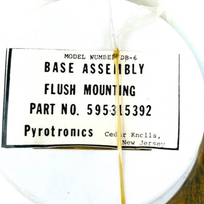 Pyrotronics Model DB-6 Flush Mounting Alarm Detector Base Assembly 595-315392