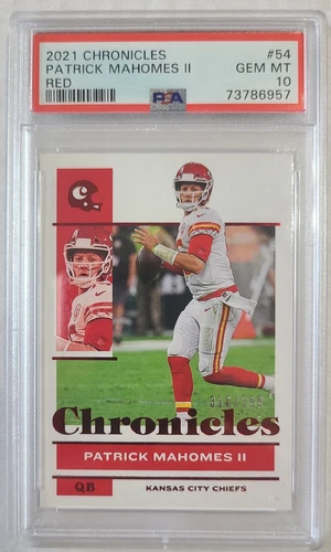 2021 Patrick Mahomes Chronicles Red #/399 #54 PSA 10  Chiefs
