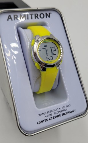 Nuevo reloj deportivo digital multifunción para mujer Armitron 45/7042NYLTC amarillo neón - Imagen 3 de 7