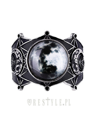 Restyle Moon Geometry Luna Gothic Punk Crescent Matte Black Jewelry Bracelet