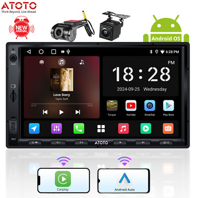 ATOTO A5L Doppel 2 DIN Android 7'' Autoradio Wireless Carplay Auto+Doppel kamera