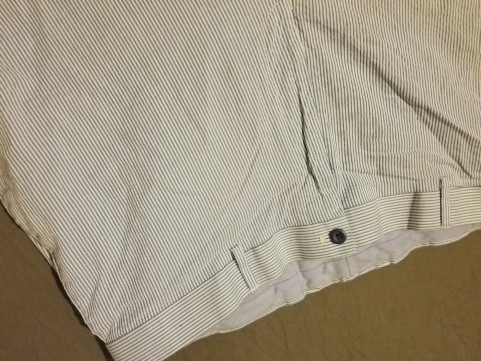 Pantalones Cortos Para Hombre Louis Raphael Caqui 42 Rayas Azules Algodón Chino Foto 4 de 4