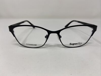 Superflex Eyeglasses Frame SF-1084-T 2 53-16-140 Black Full Rim KX88