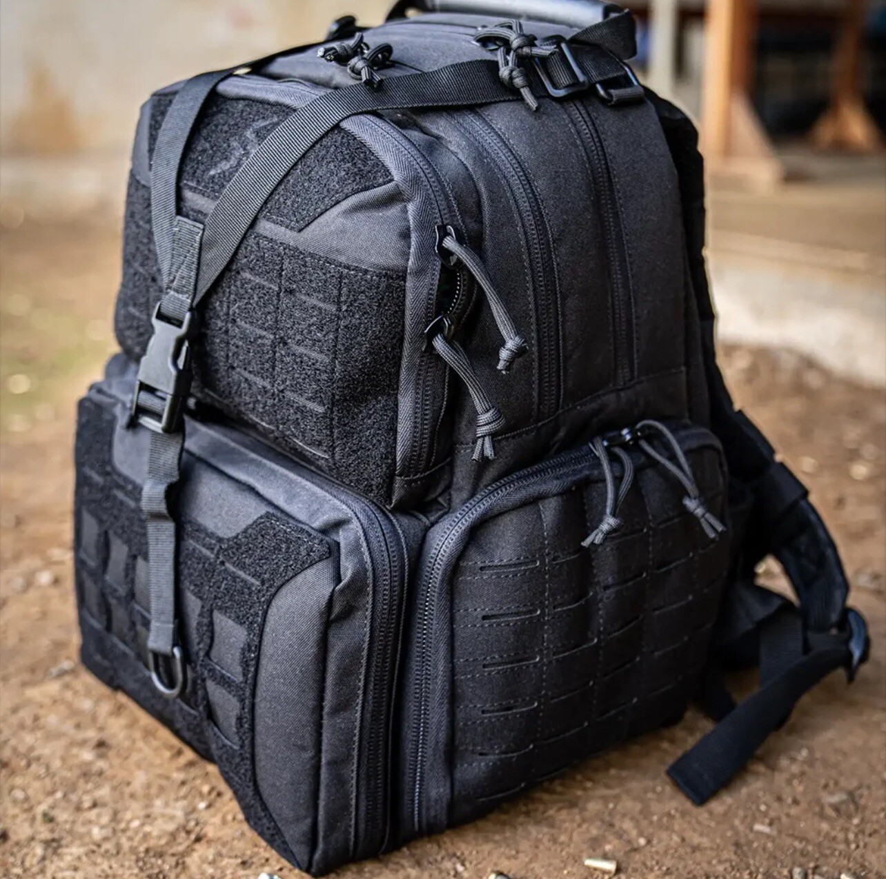 Tactical Range Backpack/3 Handgun Case & Magazine Storage Votagoo. Color Black