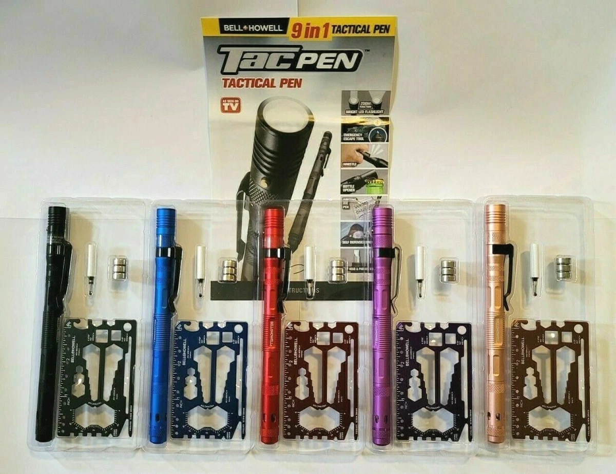 Bell Howell Tac Pen Tactical Pen Flashlight 9 in 1 Multi Tool