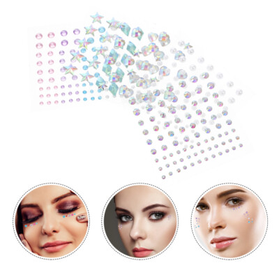  5 Sheets Strass-Aufkleber Ohrringe Aufkleben Gesichtsschmuck Zum Kind