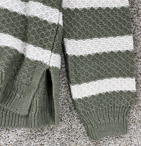 Fat Face UK Ellie Striped Sweater Womens 4 Sage Green Long Sleeve Side Slits NWT - Picture 6 of 13