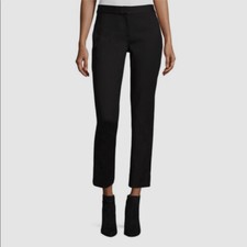  349 Diane Von Furstenberg Women's Black Tapered Stretch Trousers Pants Size 4
