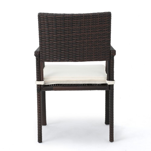 Set of 2 Wicker Rattan Patio Dining Chairs W/cushion for Backyard Porch Garden - Picture 11 of 14