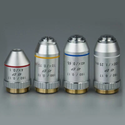 Semi Plan Achromatic Objective Lens 4X 10X 40X 100X for Biological Microscope