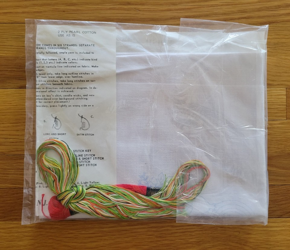 Vintage 1978 Swedish Handicraft "Swedish Elves" Hand Towels Embroidery