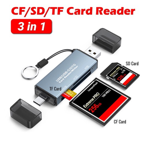 Micro SD Card Reader CF/SD/TF Card Adapter to USB Type C/A Micro USB Converter - Picture 10 of 12