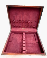 Reed & Barton Silverware Wooden Chest Case Anti-tarnish Red Interior  Vintage