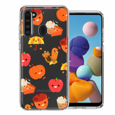 For Samsung Galaxy A21 Thanksgiving Autumn Fall Double Layer Phone Case Cover