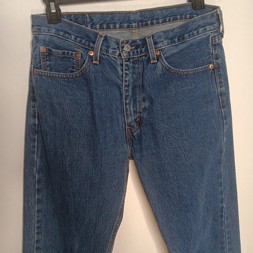 Levis Jeans Men's 33x34 Blue Denim Pants 505 Straight Fit Cotton Medium Wash - Picture 7 of 14