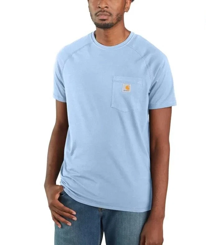 Carhartt Force T-Shirt Men's Size Small Blue Relaxed Fit Midweight