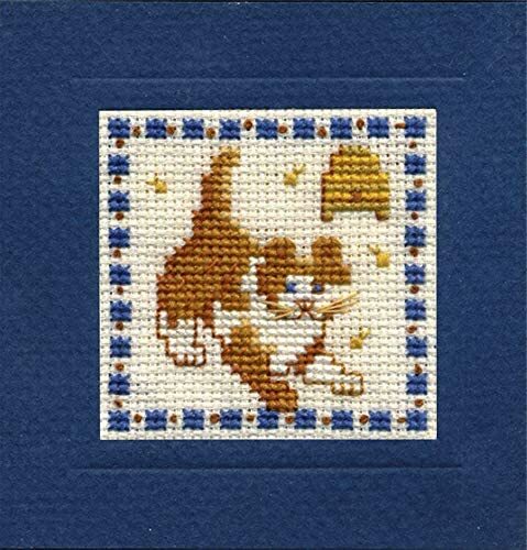 Country Kitten Cat Counted Cross Stitch Card Kit - Textile Heritage