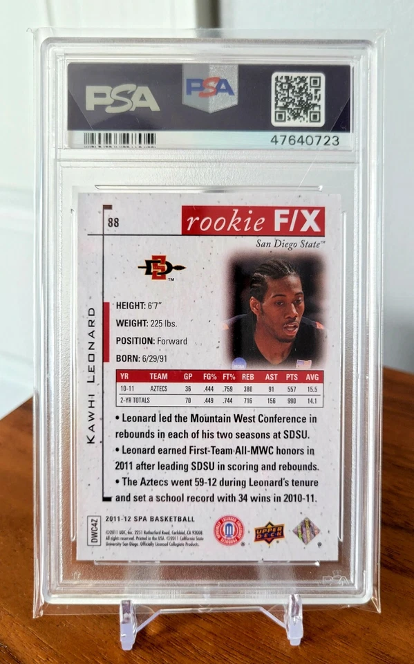🔥🔥2011 SP Auténtico Kawhi Leonard #88 RC F/X Tarjeta de Novato PSA 9 Como Nuevo 🤯Bajo Pop❗ Foto 2 de 2