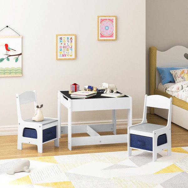 Kindersitzgruppe 1 Kindertisch Und 2 StüHle Maltisch FüR Kinder KindermöBel Set-image