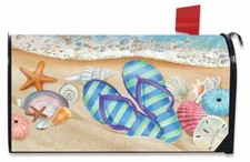 Day In The Sun Summer Magnetic Mailbox Cover Flip Flops Nautical