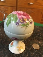 BEAUTIFUL VINTAGE LIMOGES FRANCE 2 PIECE FLORAL DECORATIVE BOWL