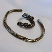 Copper Mixed Metal Bracelet And Ring