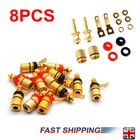 8pcs Gold Plated Speaker Terminal Binding Post 4mm Banana Jack Plug Sockets
