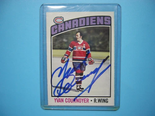 1976/77 O-PEE-CHEE NHL HOCKEY CARD #30 YVAN COURNOYER NM AUTOGRAPH AUTO OPC