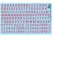 Red Letters & Numbers 1:24 1:25 Gofer Racing Decals Model Car Accessory 11074