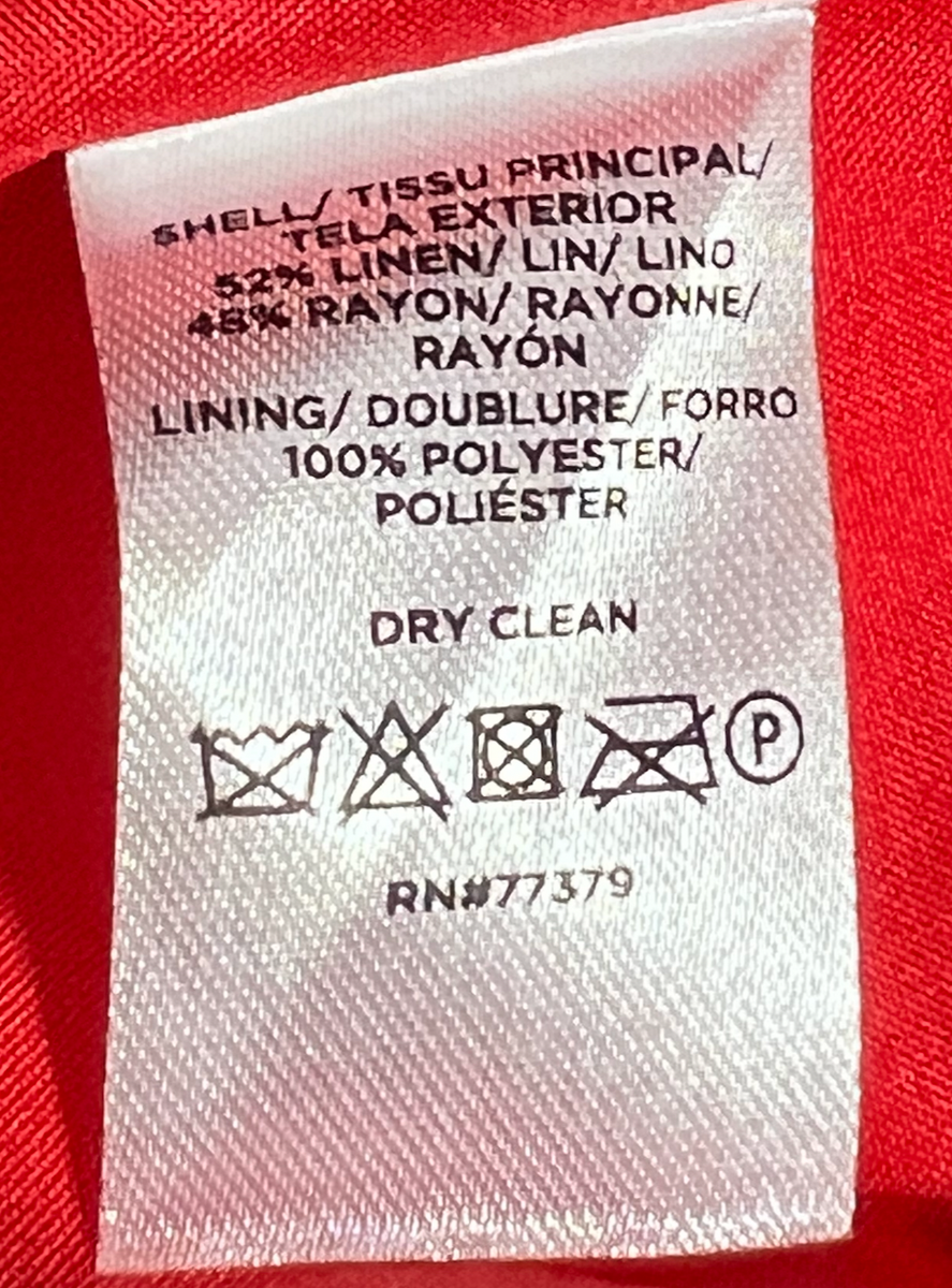 NWT ANN TAYLOR RED PETITE LINEN BLEND RELAXED DOUBLE BREASTED LONG