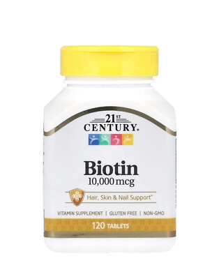 Biotin, 21. Jahrhundert, Biotin, 10.000 mcg, 120 Tabletten