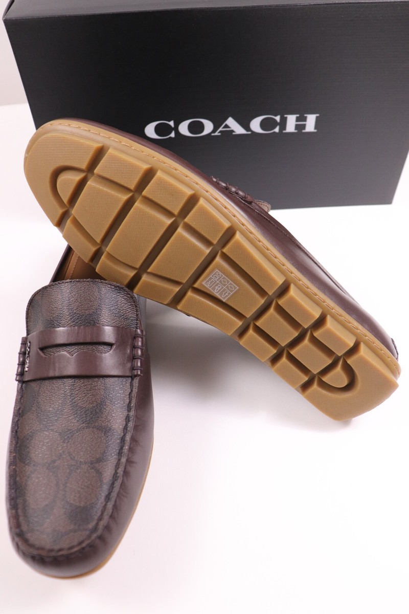 COACH Size 10 Men's Shoes Loafer Brown Leather MOTT DRIVER