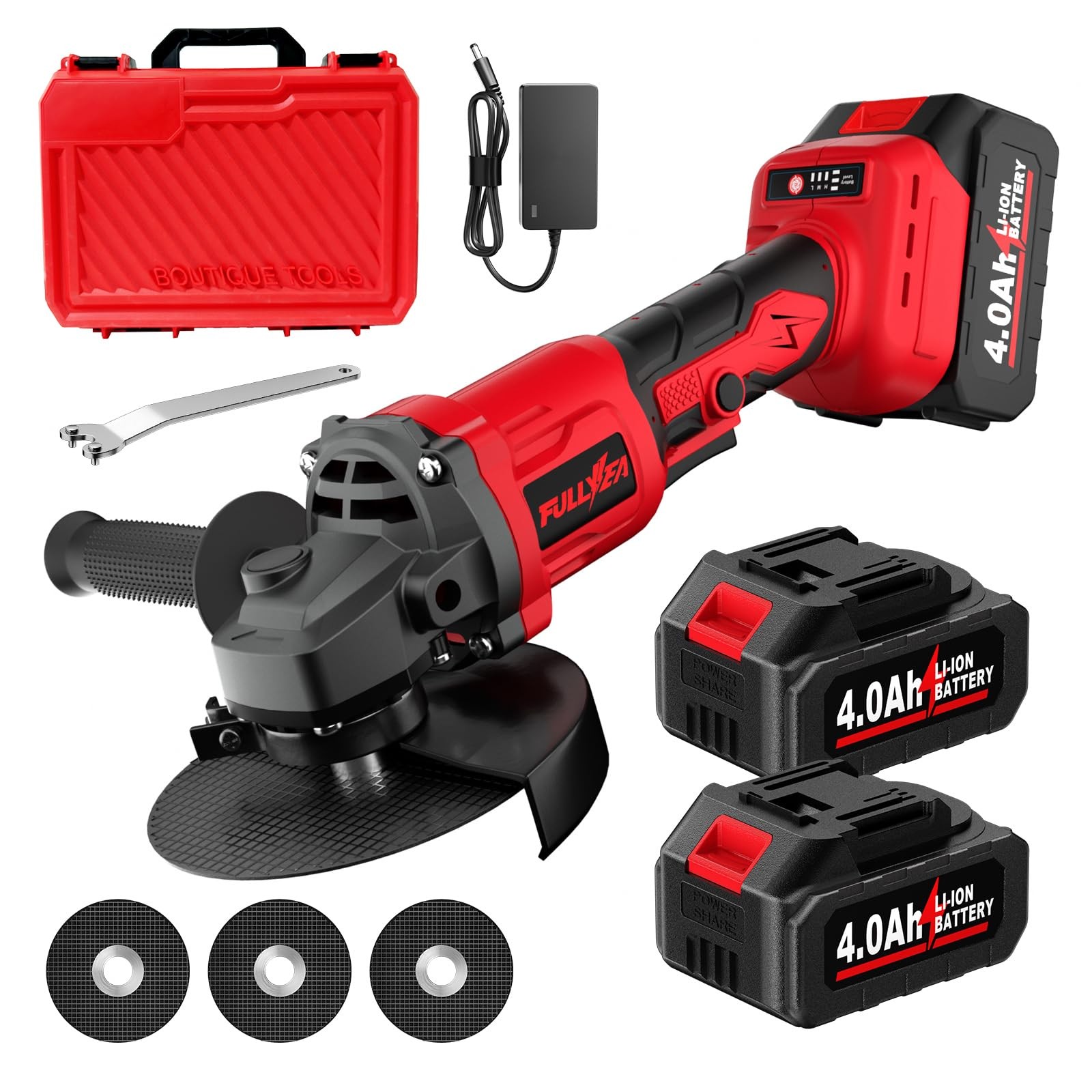 20V Cordless 4-1/2 Angle Grinder Kit with 2 Batteries and Charger
