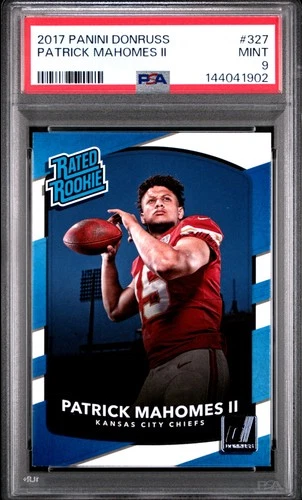 2017 PANINI DONRUSS #327 PATRICK MAHOMES II ROOKIE RC PSA 9