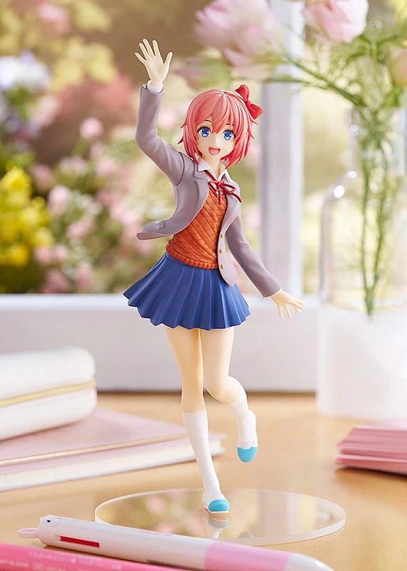 Epitome Monika – Figurine Anime Monika/Yuri/Sayori Version Q – Visages Et Accessoires Interchangeables – PVC 10 Cm