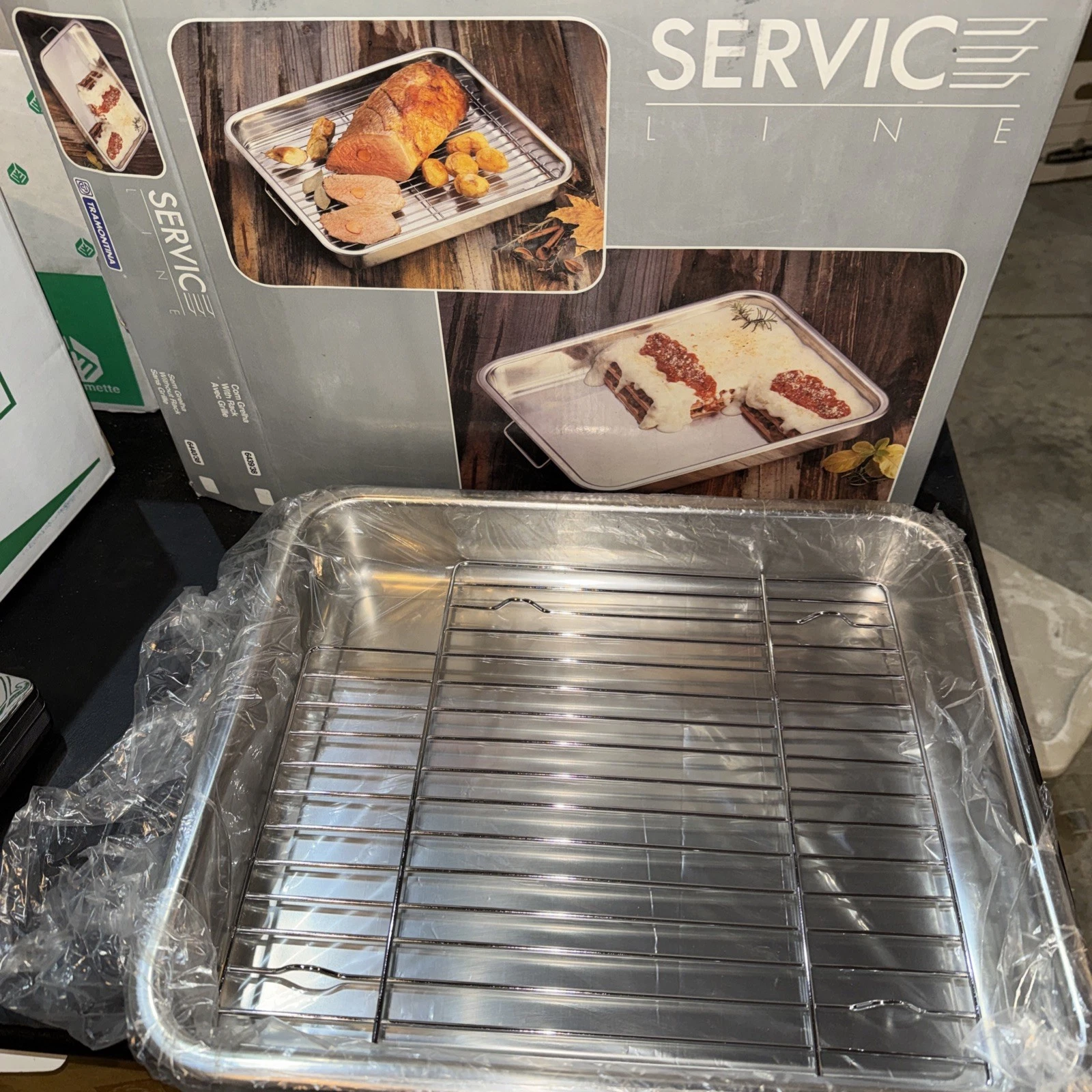 Tramontina Roasting Pan 15”x12.5x3 Stainless Steel Basting Rack Durable New