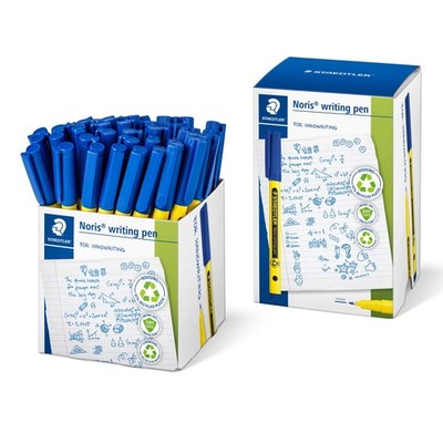 STAEDTLER Noris Writing Pen, 50ct, Fineliner 0.6mm Tip, Blue, Water-based Ink, D