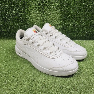 Nike Court Air Max Vapor Triple White Leather Athletic Shoes CT3890-101 Mens 12